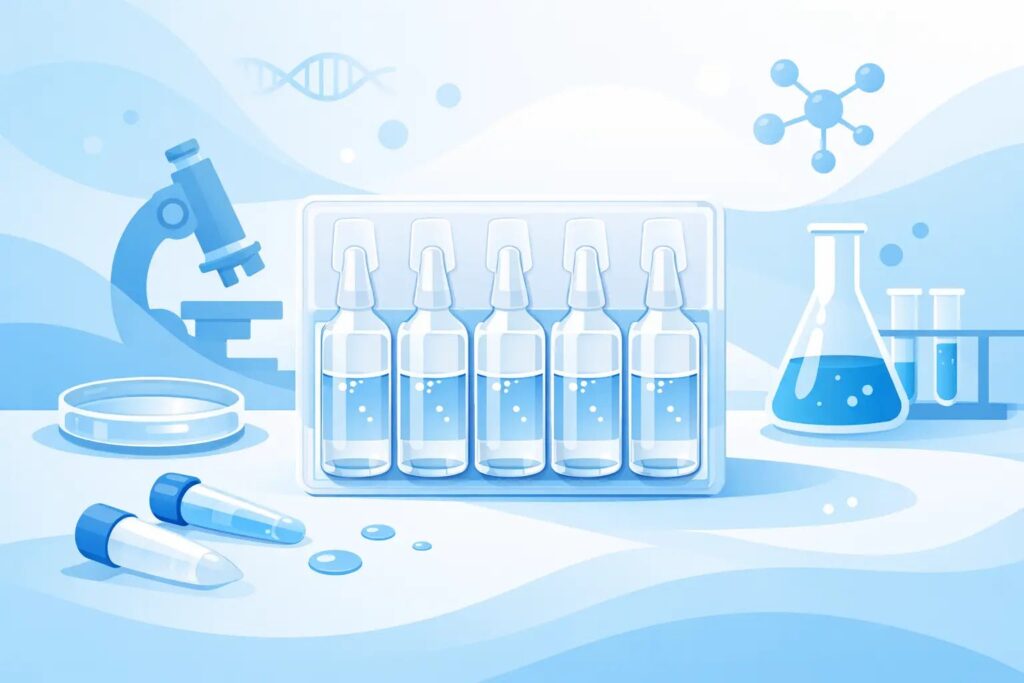 5 ml sterile water packs for research supply