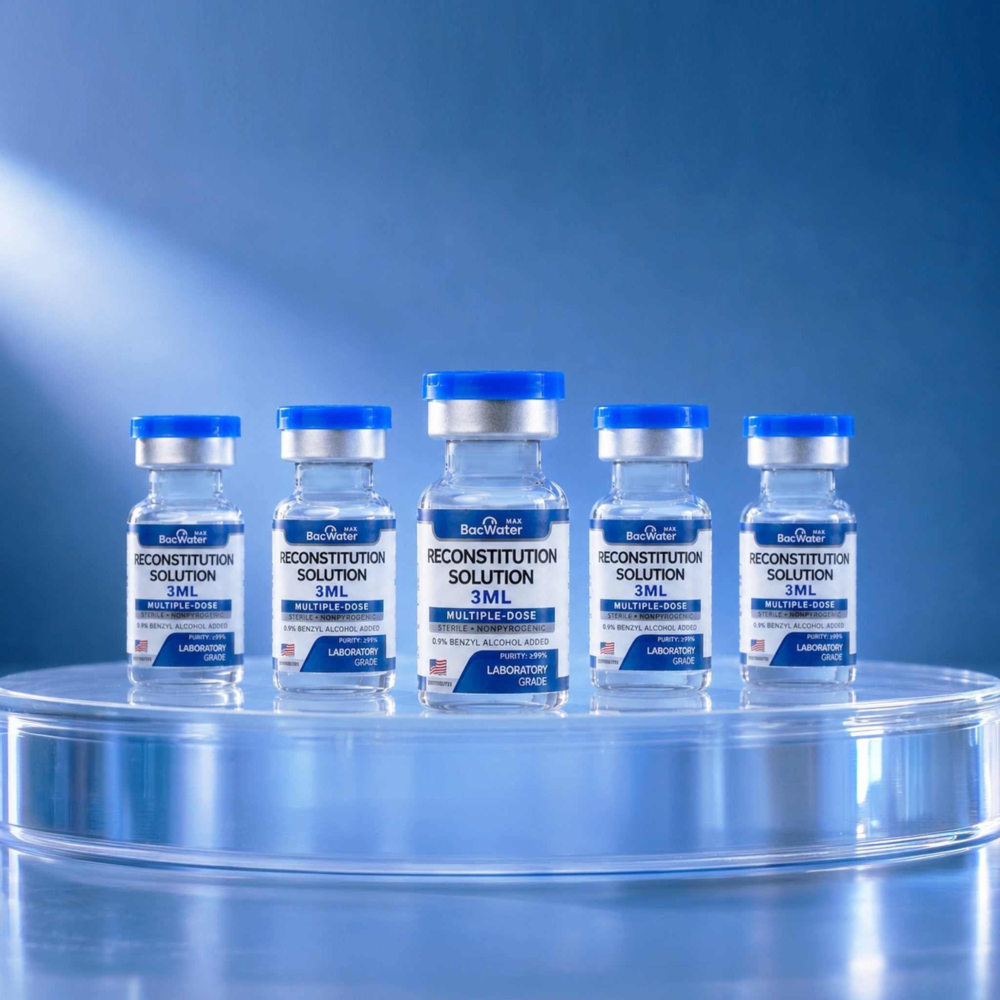 High-Purity Bacteriostatic Water 3ml 5-Pack – Research Grade - BacWaterMax