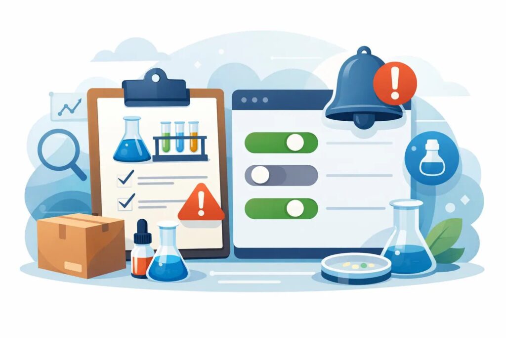 Product Alert Settings for Research Supply Orders